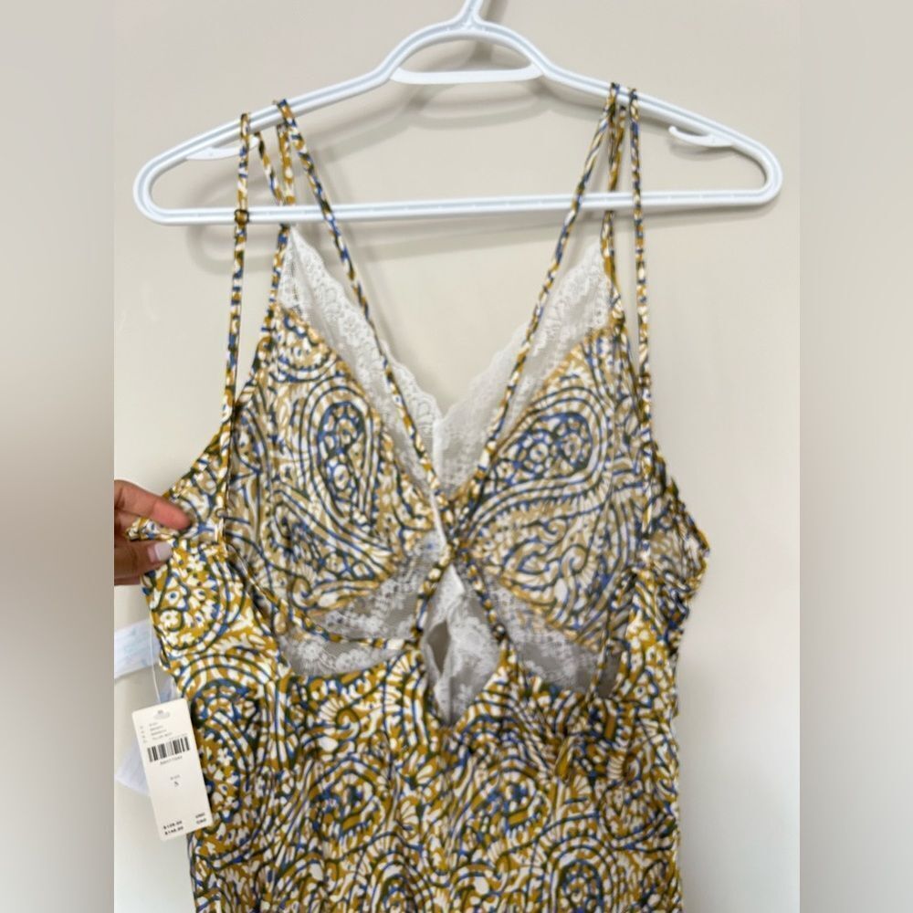 NWT Anthropologie Lace Inset Midi Dress in Yellow Motif - Picture 12 of 15